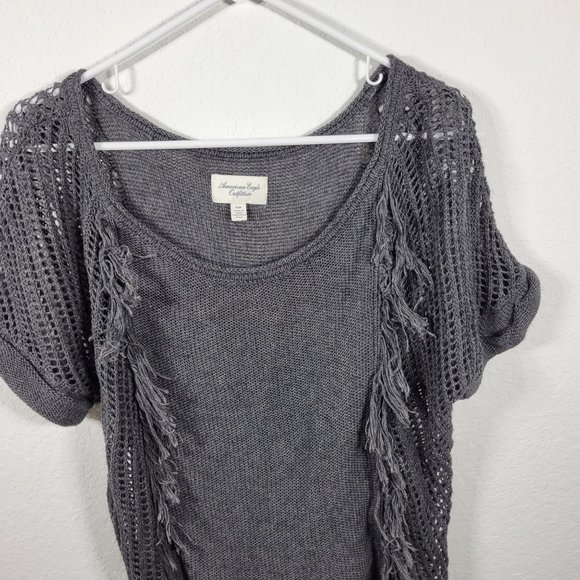 American Eagle Outfitters M Women woven crochet short sleeves - Picture 3 of 7